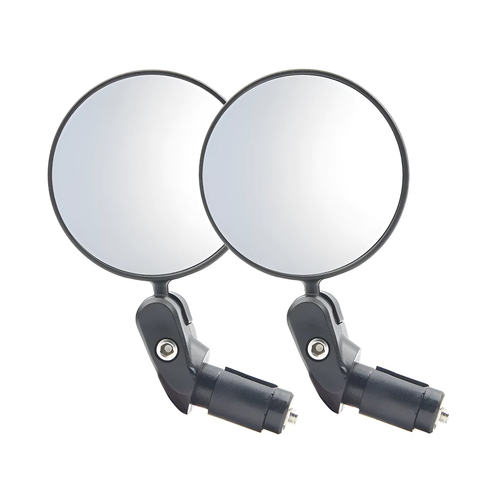 Black foldable convex rearview mirror for vehicles showing 7cm diameter and 14cm length