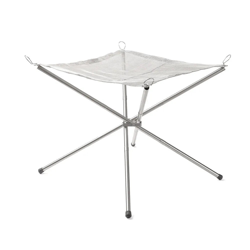 Silver stainless steel barbecue grill set with cooking net in medium and large size options