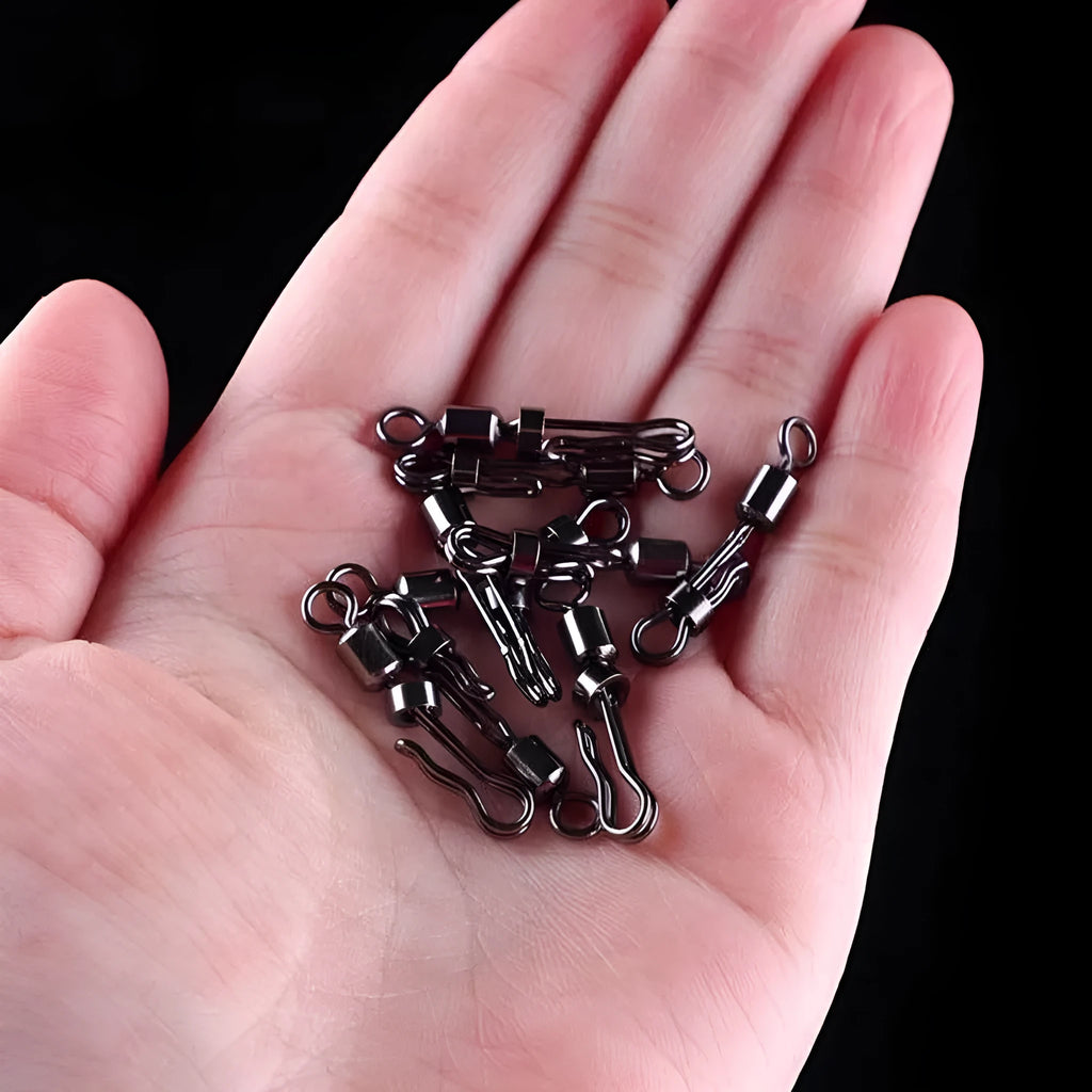 Brass quick change fishing barrel swivel bearing for fast line management
