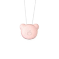 USB rechargeable wearable air purifier necklace in blue colour showing compact dimensions