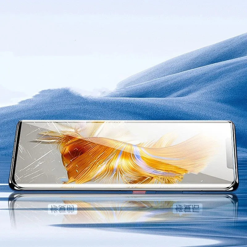 Huawei Mate 60 TPU soft screen protector film with anti-fingerprint and self-repair features, includes application tools.