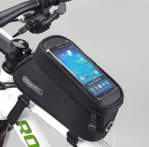 ROSWHEEL PVC bicycle frame bag holder for iPhone in black, blue, red, yellow colours