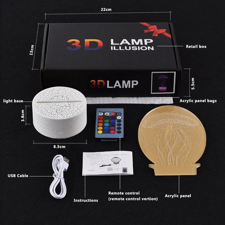 Cartoon airplane-shaped acrylic LED night light with a touch switch on a white background.