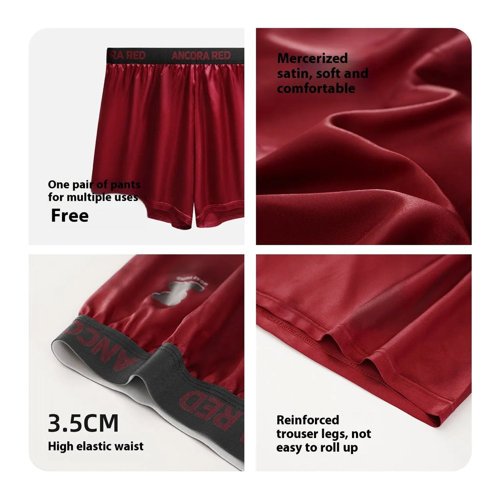 Solid colour men's polyester boxer briefs in black, shown with mid-waist design.