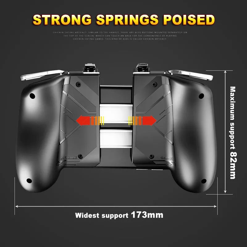 Multifunctional mobile game controller handle in black, blue and white colour options