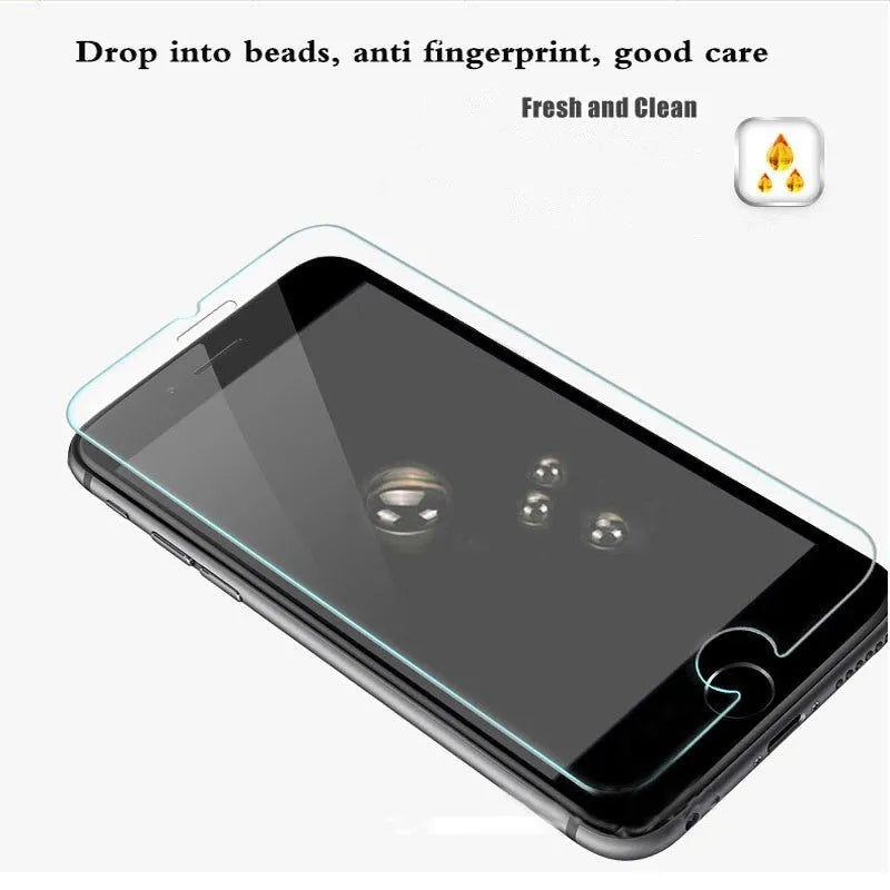 Tempered glass screen protector for iPhone with 9H hardness and oleophobic coating