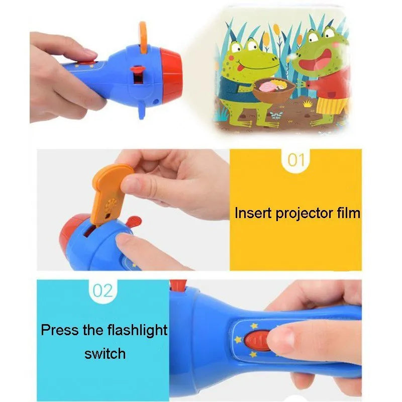 SmartKids children's storybook projector torch with four colourful projection discs