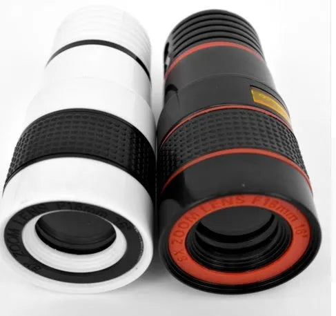 12X magnification phone telescope lens with universal mounting clip for smartphones