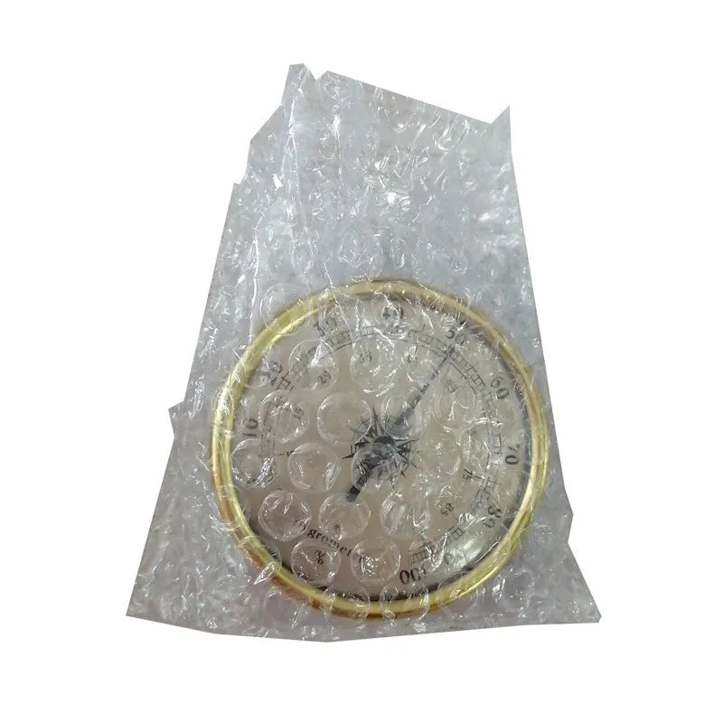 Analog thermometer and hygrometer with aluminum outer ring and 72mm dial for home use