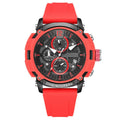 Men's black luminous waterproof quartz watch with calendar on 51mm stainless steel case