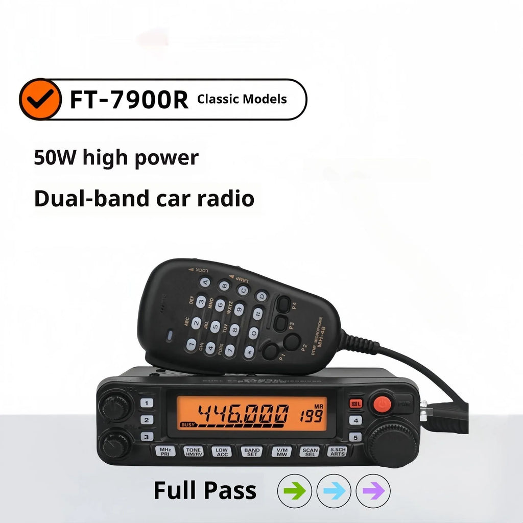 High-power radio car interphone with 507 antenna and multiple clamp options for self-driving tour communication