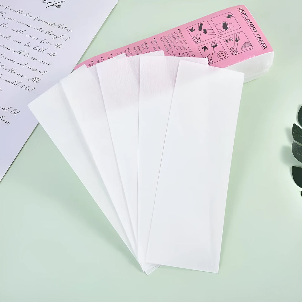 Non-woven fabric hair removal wax paper strips for waxing applications