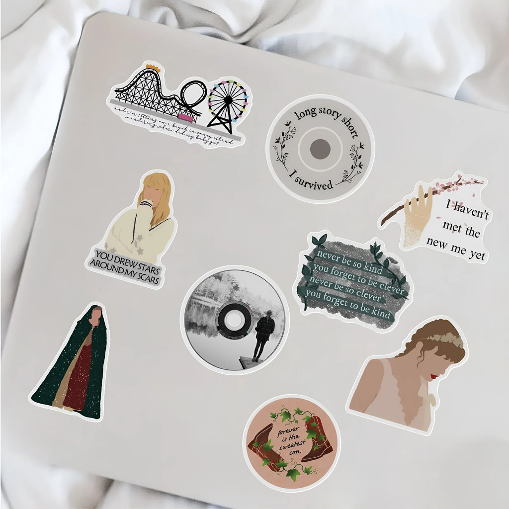 50 waterproof adhesive stickers with graffiti cartoon design for luggage and notebooks