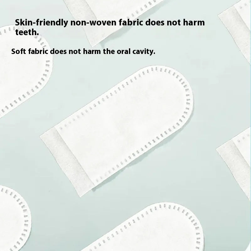 Pack of 50 white non-woven fabric pet dental cleaning finger cots for dogs and cats