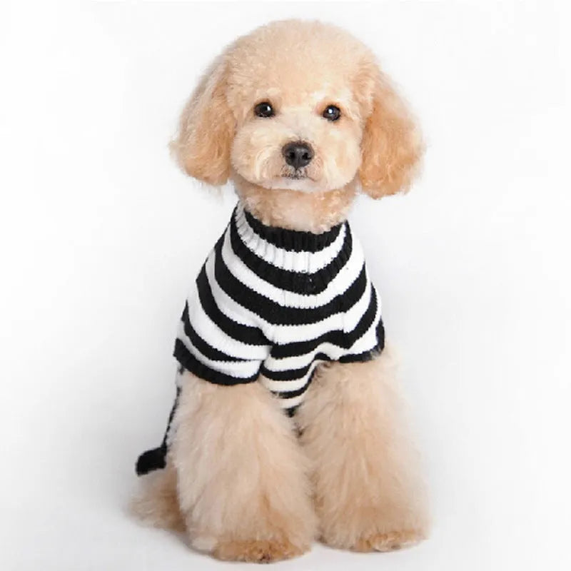 Polyester Christmas pet sweater in Black, Deer, Grey or Red, available in six sizes from XXS to XL with size chart