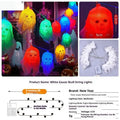 Battery-powered Halloween coloured LED lights with plastic housing for indoor wall decoration