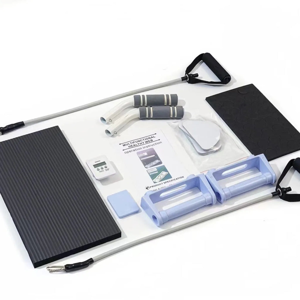 Foldable purple PP plastic belly panel fitness board for core training.