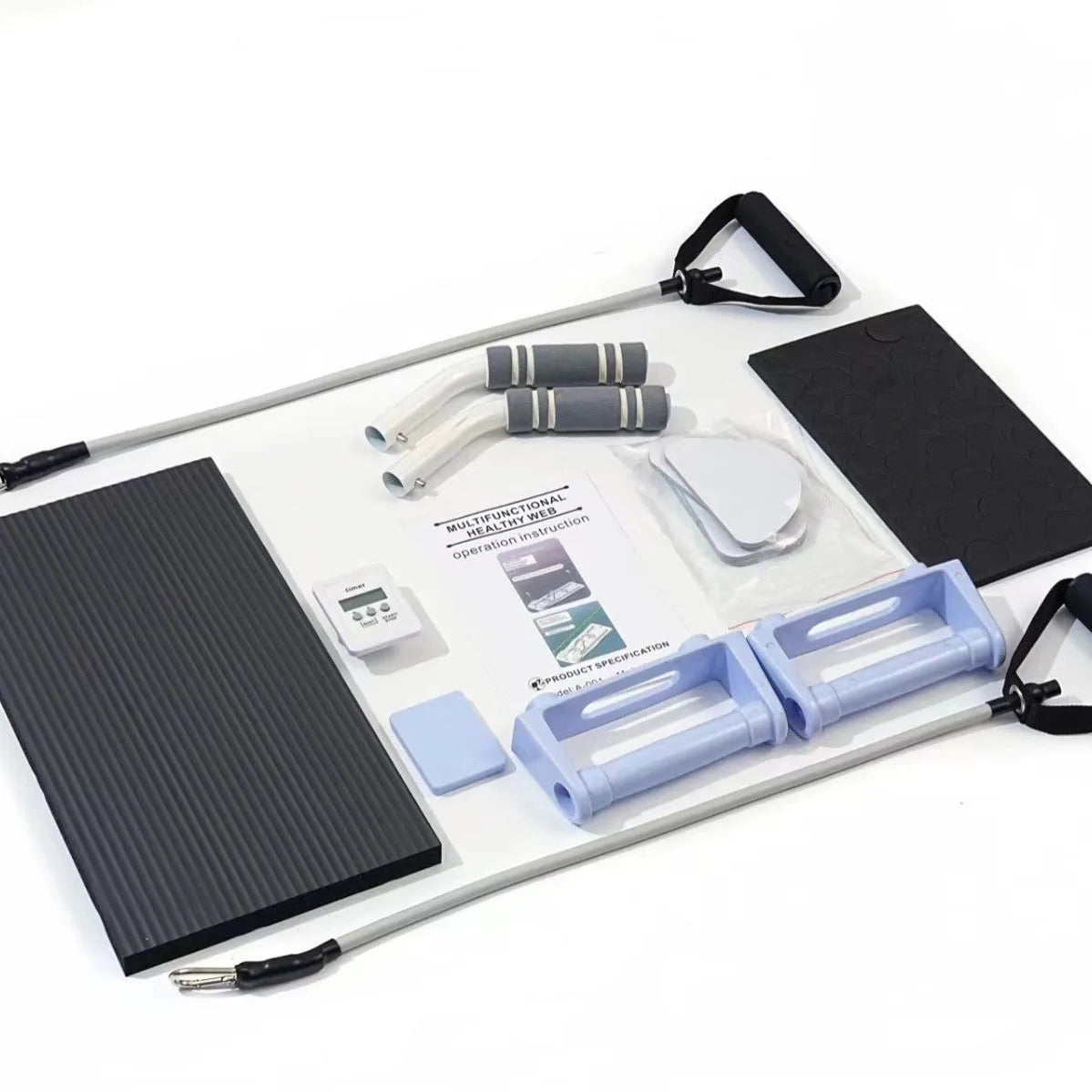 Foldable purple PP plastic belly panel fitness board for core training.