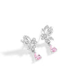 Crystal butterfly silver stud earrings for women made from 925 sterling silver