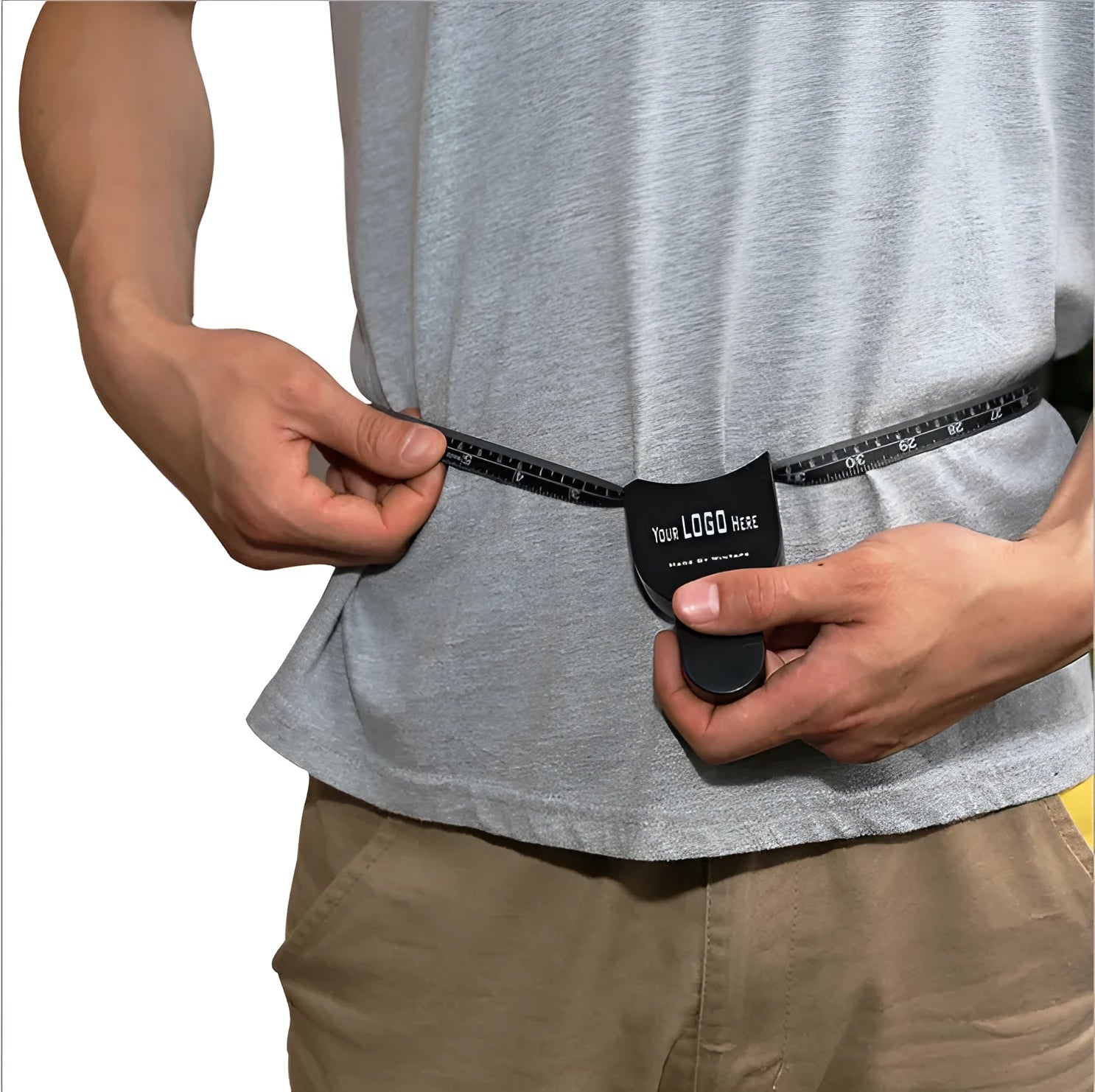 Black ABS plastic body fat measuring calliper with measurement scale and pinch mechanism