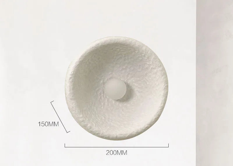 Japanese minimalist wall lamp with resin shade in three size options for ambient lighting