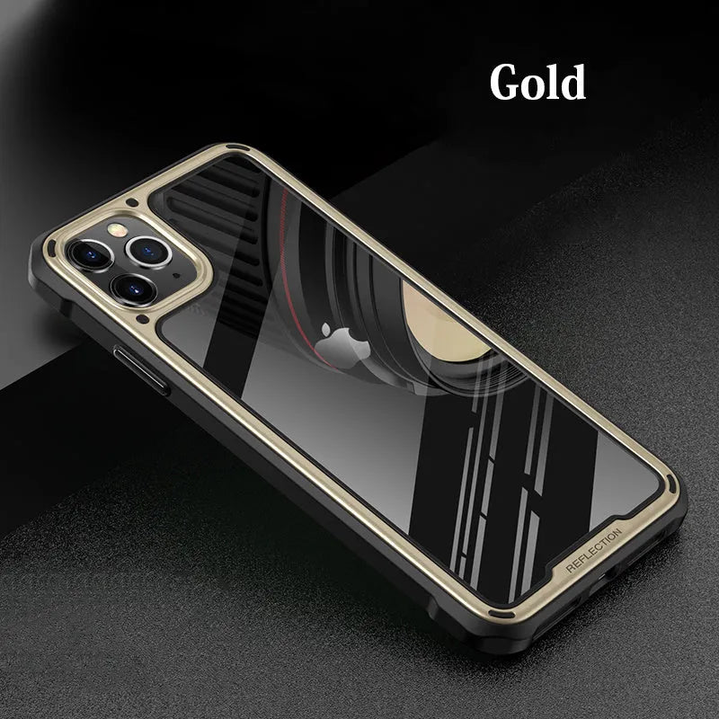 Transparent silicone and PU business style back cover case for Apple iPhone 11 Pro Max showing clear design and precise cut-outs