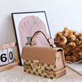 PU leather retro square crossbody bag with floral embroidery and diamond stitching pattern