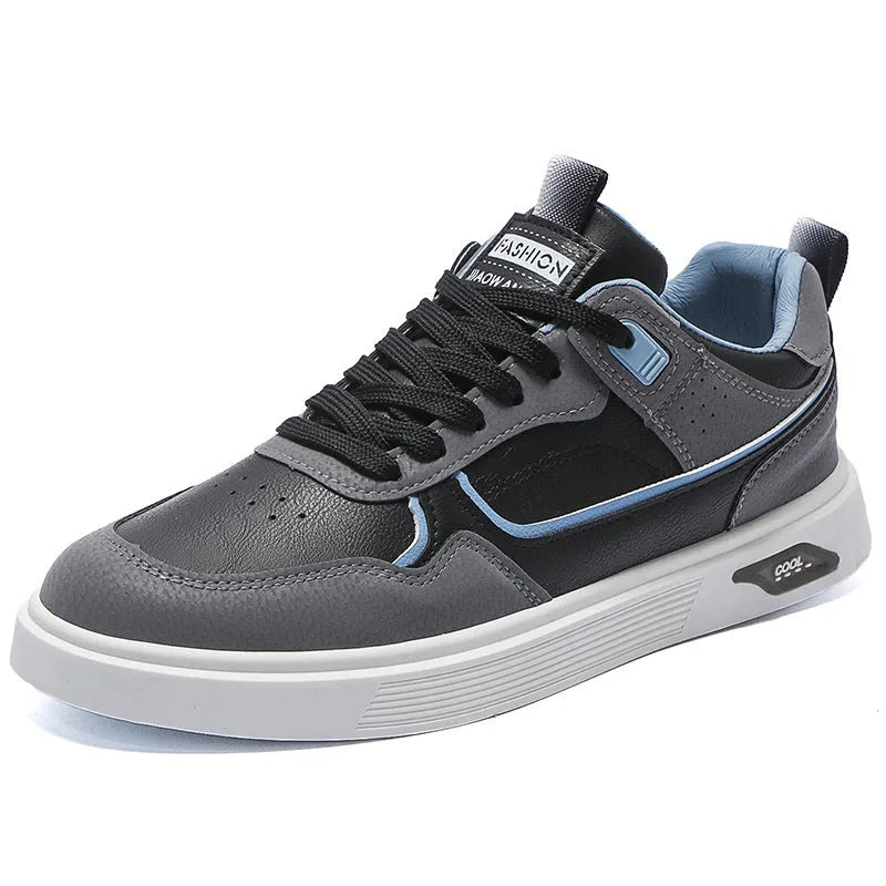 Men's low-top canvas board shoes in beige with mesh lining and round toe.