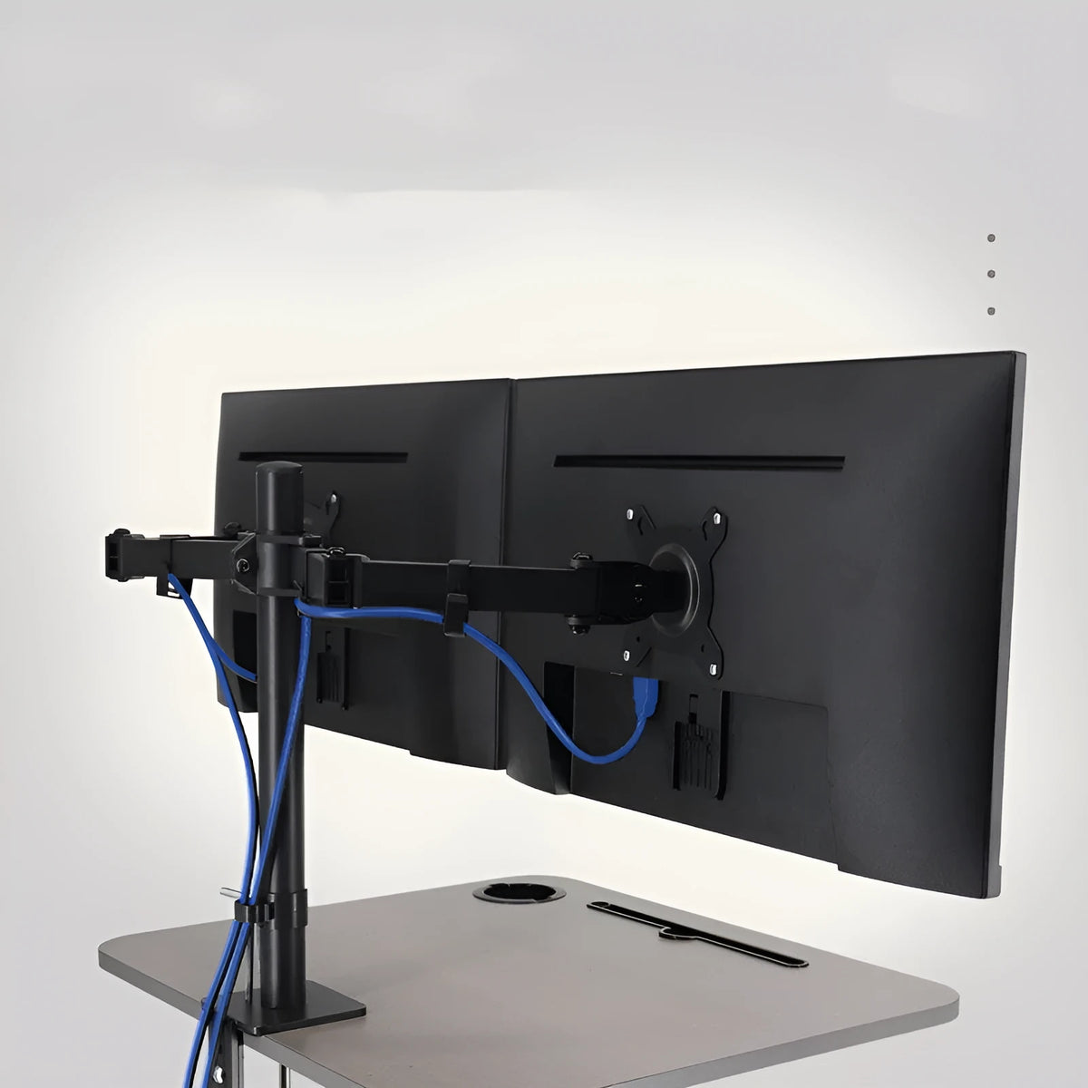 Computer lifting rotating display bracket for 13-32 inch monitors with steel construction
