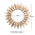 Solid wood European style circular hanging mirror in baked colour with 30cm, 43cm and 50cm diameter options