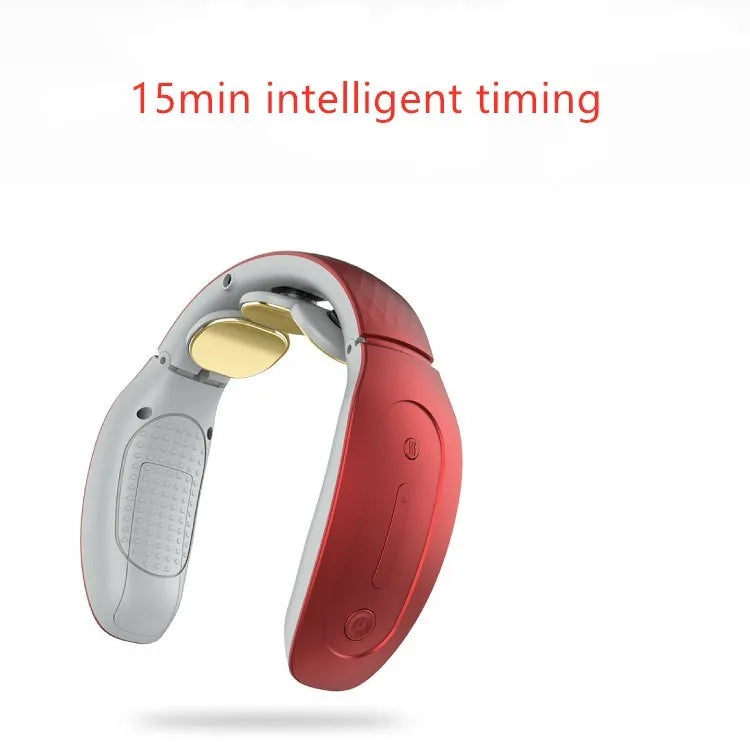 Small red and white intelligent cervical massager unit for neck, back and legs.