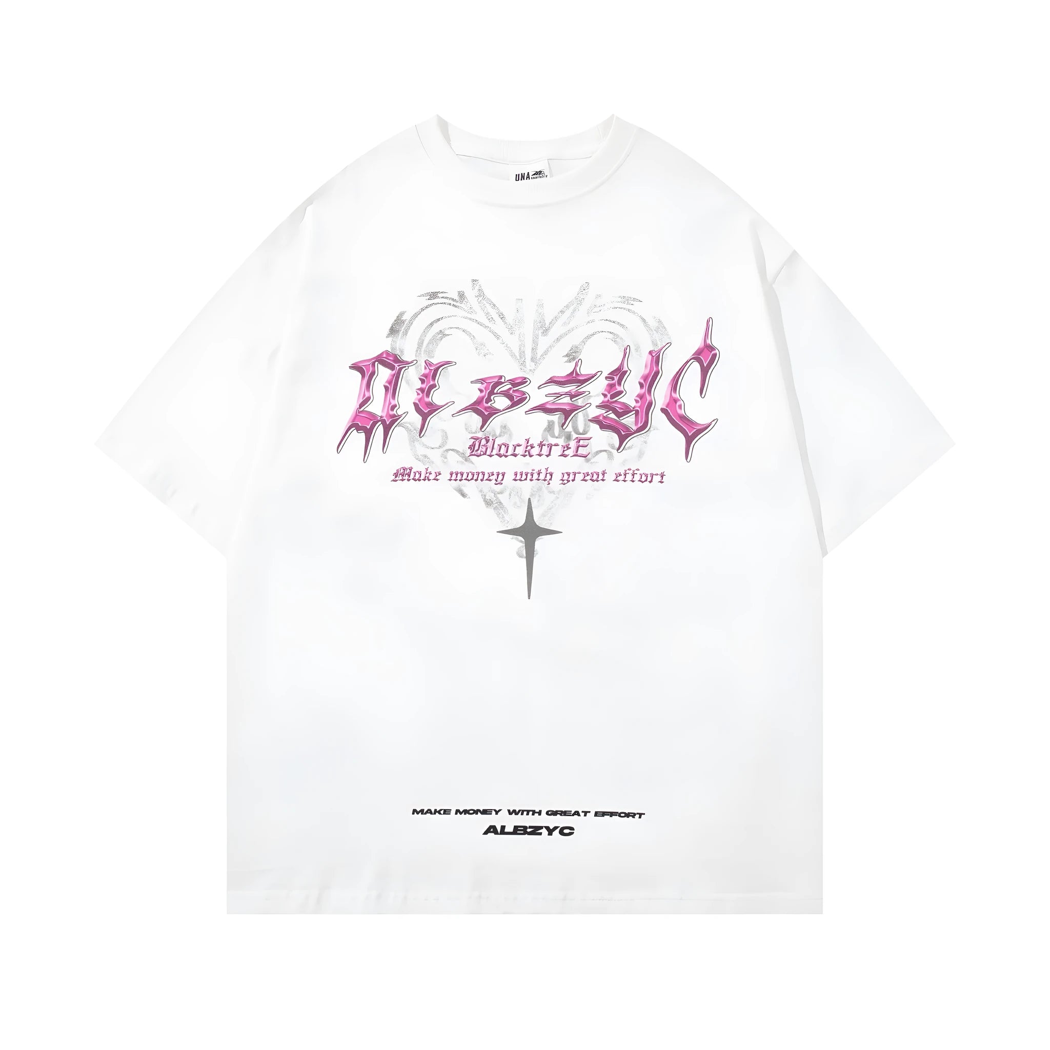 Men's cotton t-shirt with retro print in loose fit design on black background