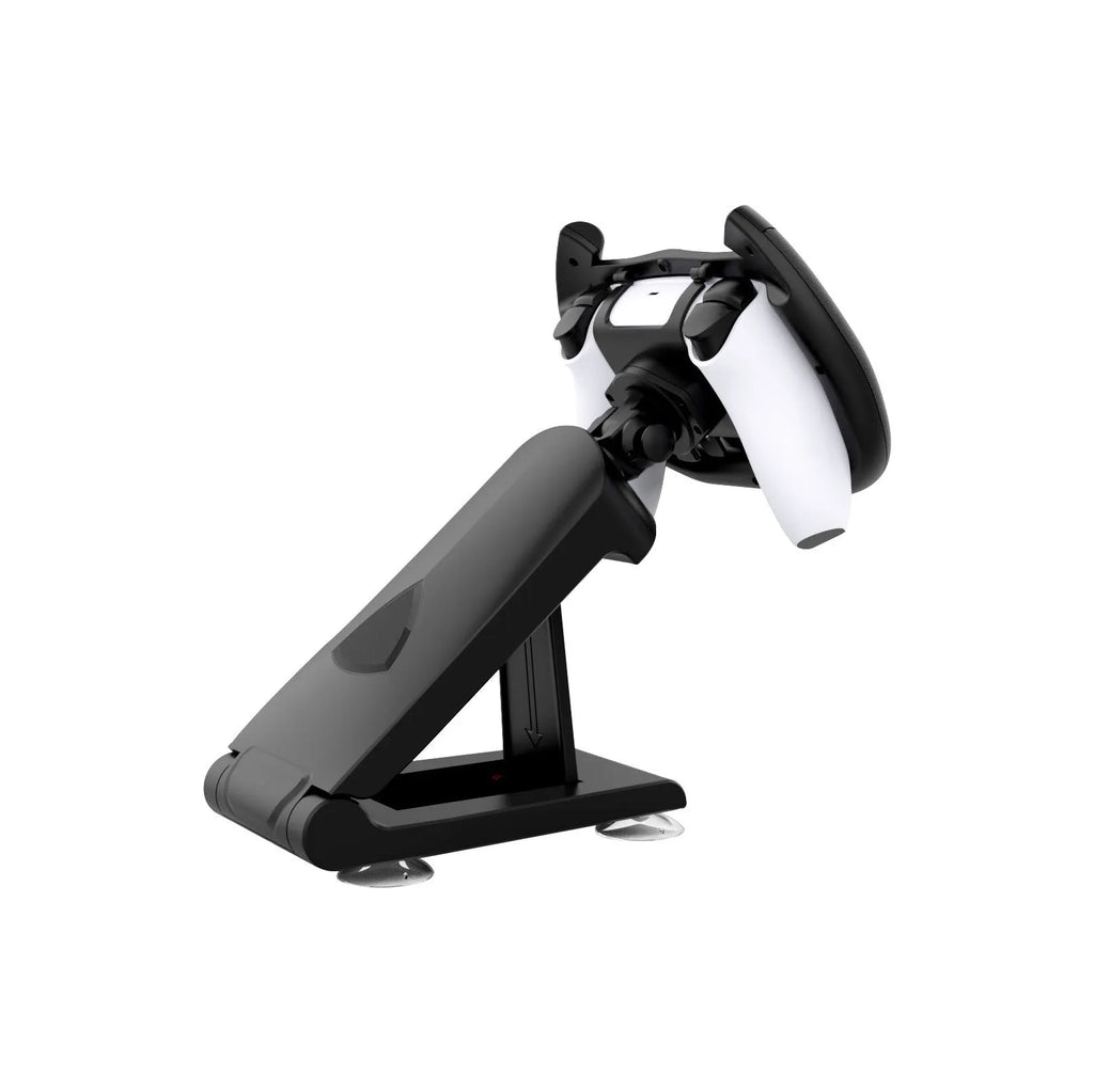 Black gamepad steering wheel bracket with suction cup phone mount for Xbox PS4 Switch controllers
