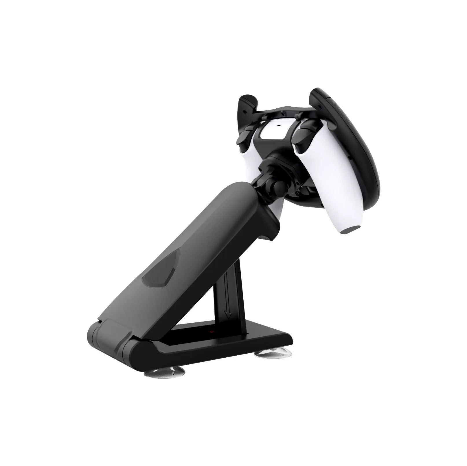 Black gamepad steering wheel bracket with suction cup phone mount for Xbox PS4 Switch controllers