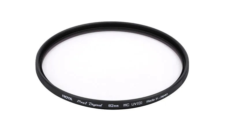 Black multi-coated UV mirror camera lens filter showing front glass and bayonet thread