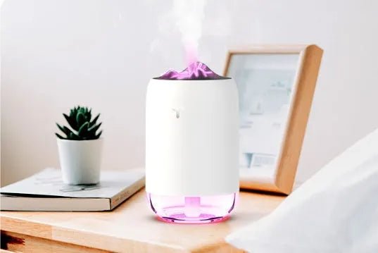260ml mini USB ultrasonic humidifier in pearly white, peach pink, or turquoise green with warm night light