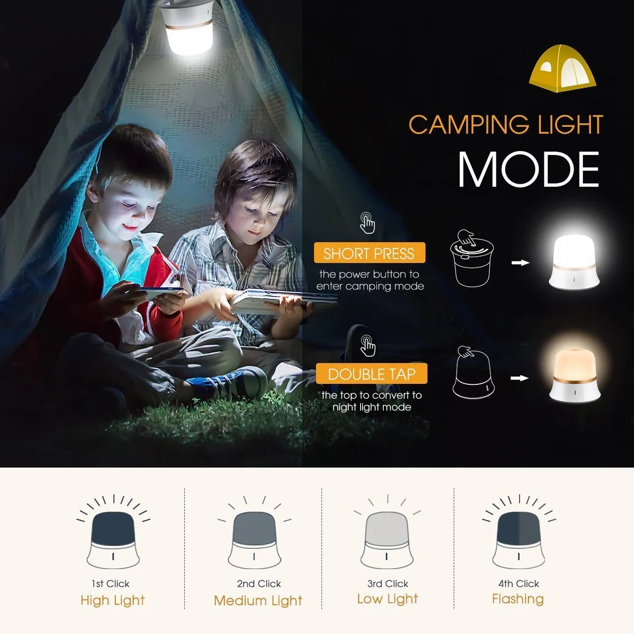 White bedside nursing night light with touch controls for dimming and colour adjustment