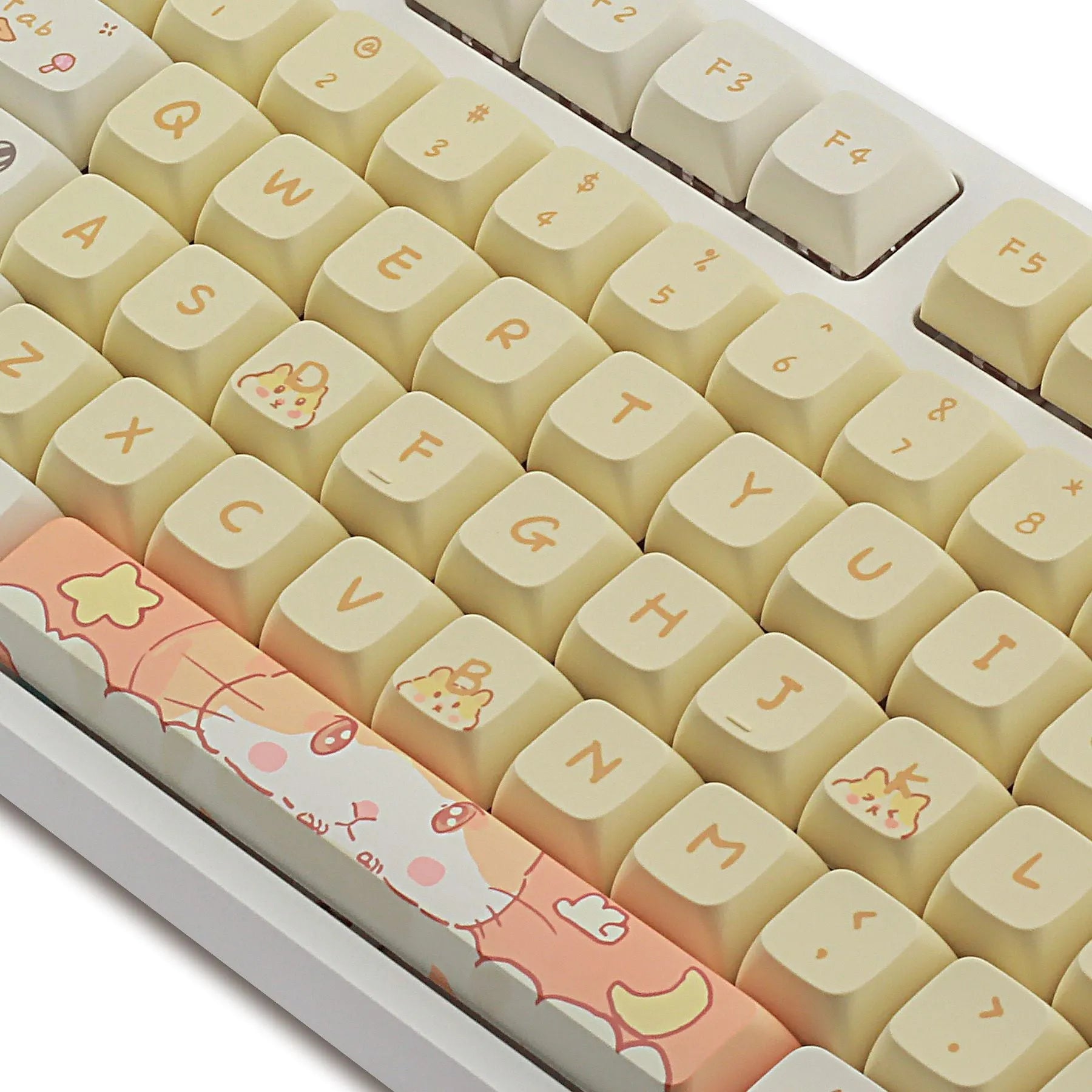 Custard and mouse character design mechanical keyboard keycaps set for 68 75 98 100 percent layouts