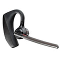 Black Bluetooth sports headphones with minimalist design showing battery display and USB connectivity
