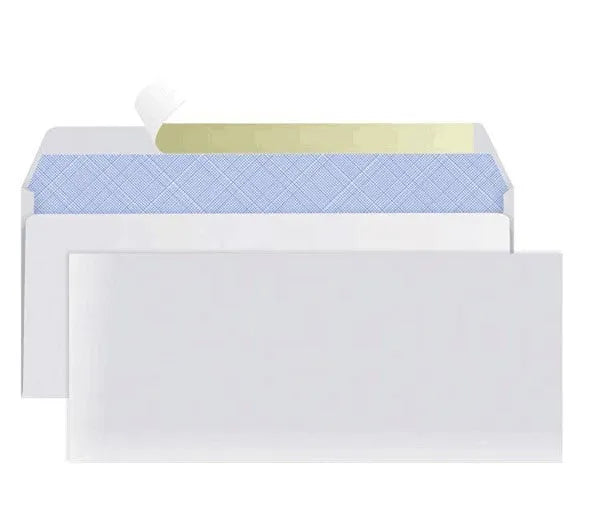 Blue anti-opening self-adhesive confidential envelope measuring 105x240mm