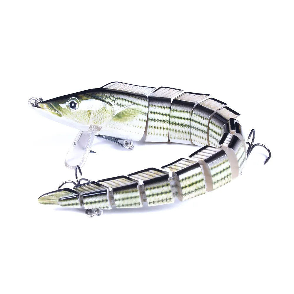 23cm multi-section loach fishing lure with jointed body design in one of five colour variations