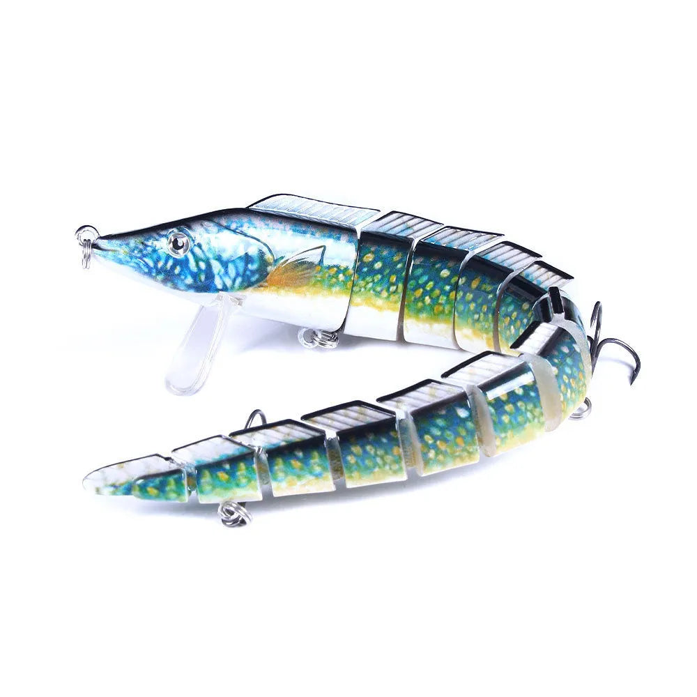 23cm multi-section loach fishing lure with jointed body design in one of five colour variations