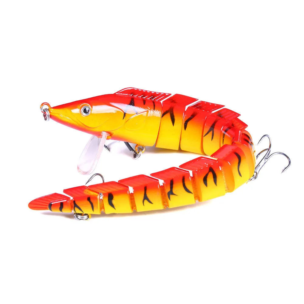 23cm multi-section loach fishing lure with jointed body design in one of five colour variations