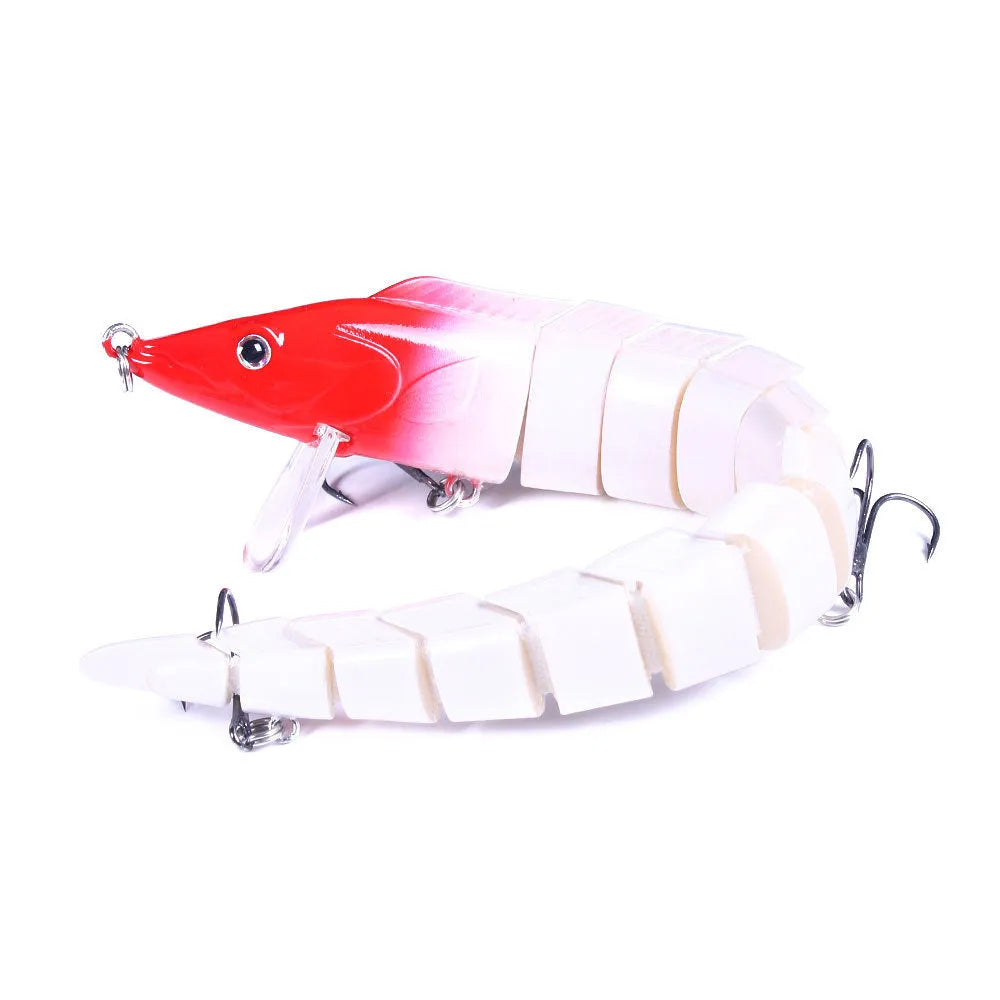 23cm multi-section loach fishing lure with jointed body design in one of five colour variations