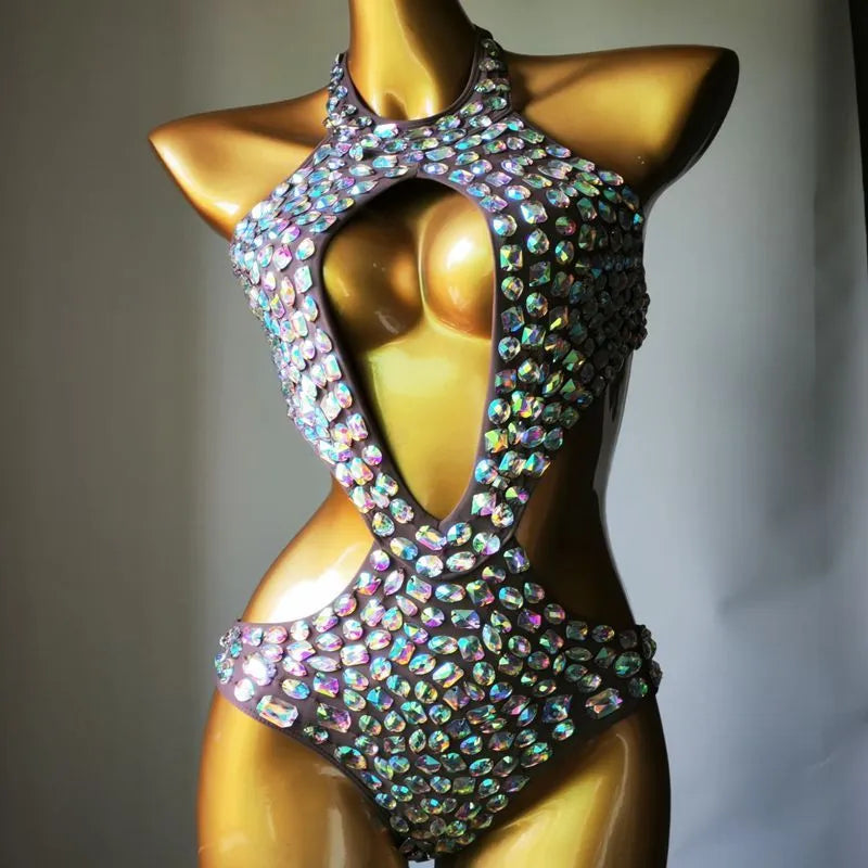 Women's mesh diamond pattern one-piece swimsuit in nylon fabric with polyester lining