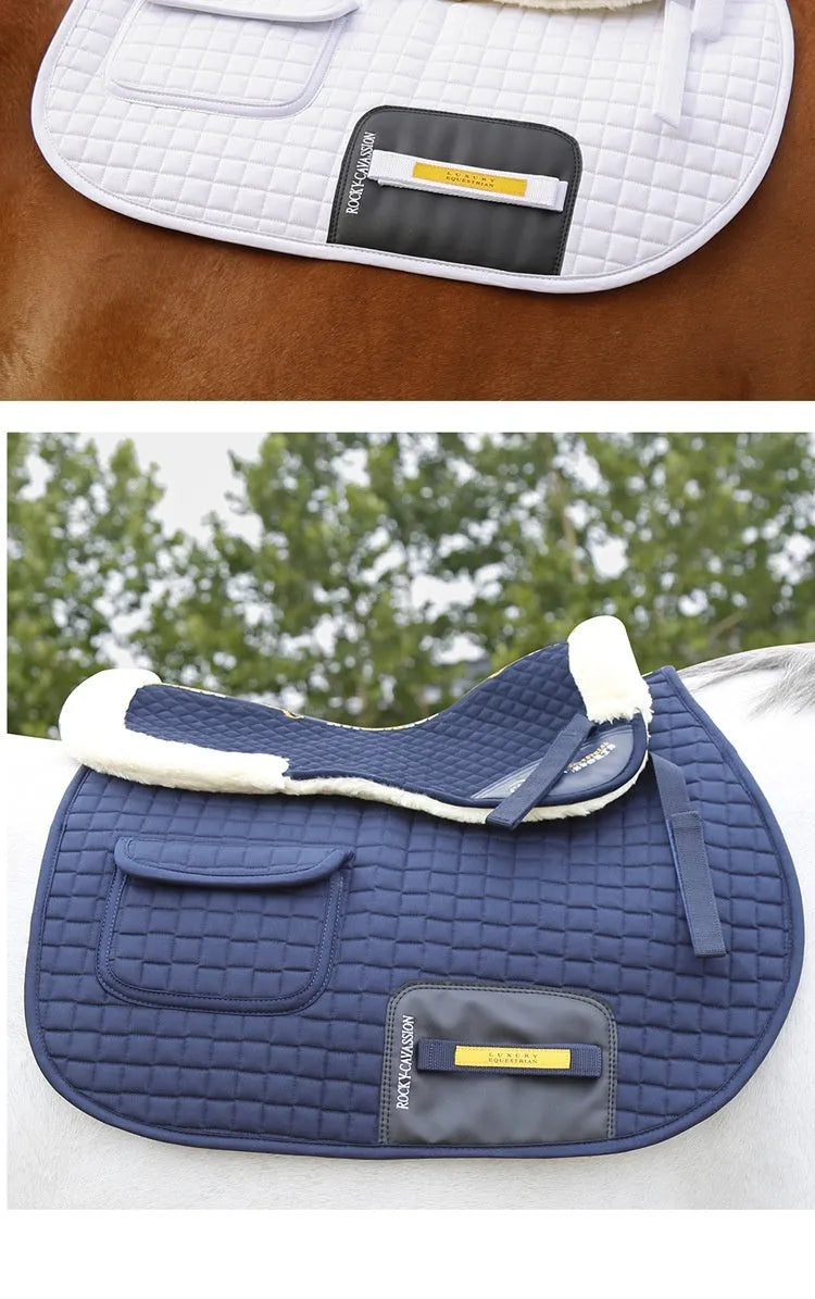 Riding saddle pad for equestrian and cycling, shown in selected colour for waist protection.