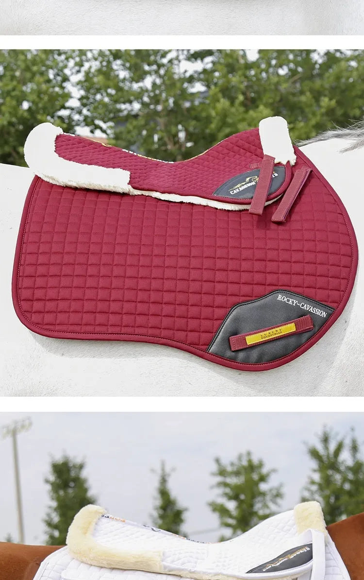 Riding saddle pad for equestrian and cycling, shown in selected colour for waist protection.