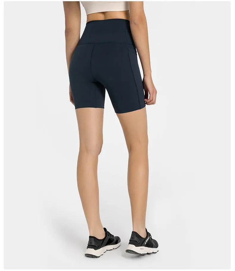 Women's solid colour cotton blend sports shorts with super stretch for running and gym