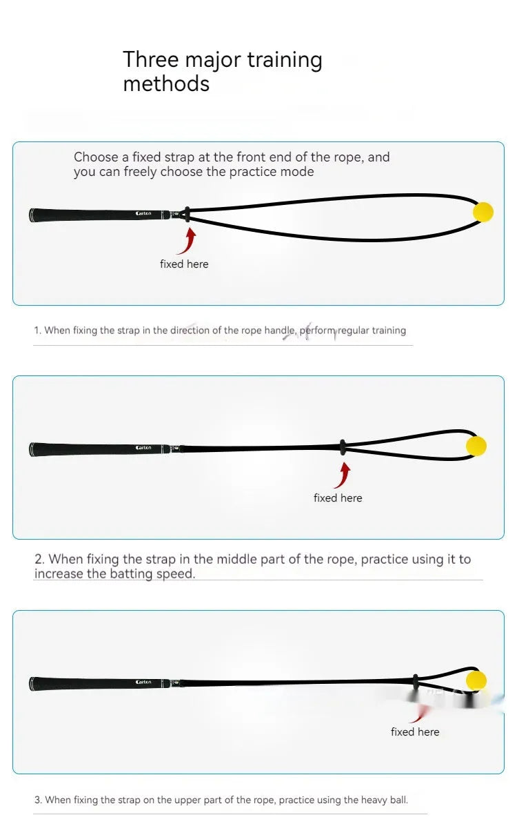 Black silicone elastic string golf swing correction rope trainer accessory