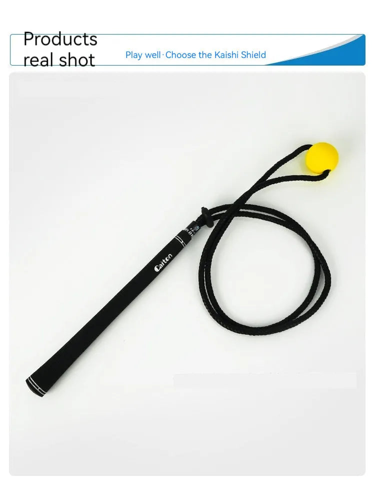 Black silicone elastic string golf swing correction rope trainer accessory